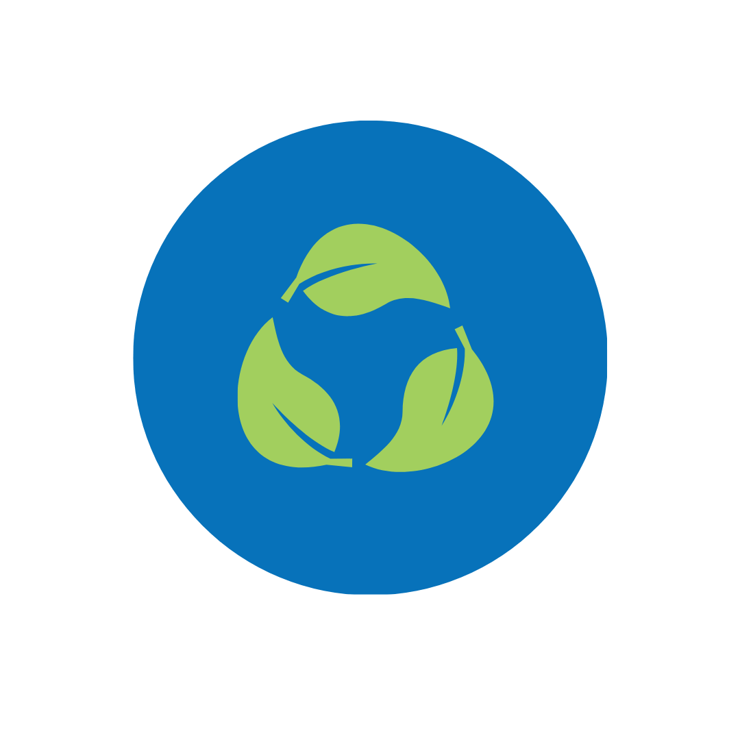 Image of leaves in a recycling circle representing a more sustainable future