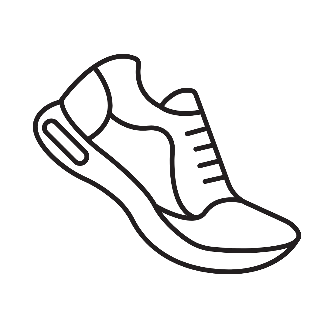 Graphic of a closed toe shoe