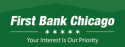 Logo for the First Bank Chicago, sponsor of Trivia Night